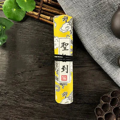 Oxford cloth student pencil case in black, blue, light yellow, or yellow, 28.5mm by 200mm