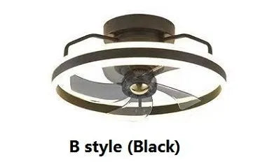 Modern white ceiling fan lamp with integrated light and PC plastic blades.