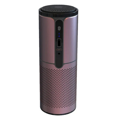Compact car air purifier with HEPA technology in various colours