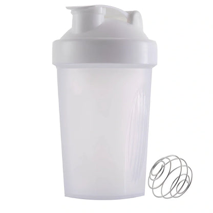 400ml sport shaker bottle with screw cap and stainless steel mixing ball inside