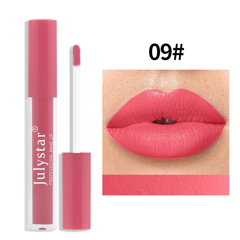 Matte lipstick tube with soft fog texture, 2.5ml content, 3-year shelf life