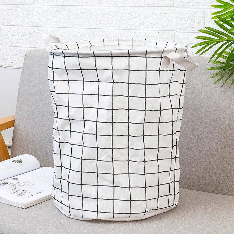 European style cotton linen laundry basket with various designs for home organisation