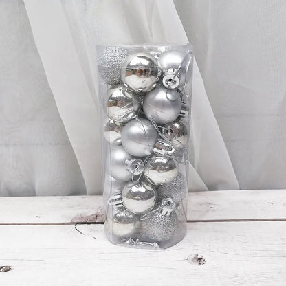 3cm diameter electroplated Christmas baubles in various metallic colours including gold, red and silver