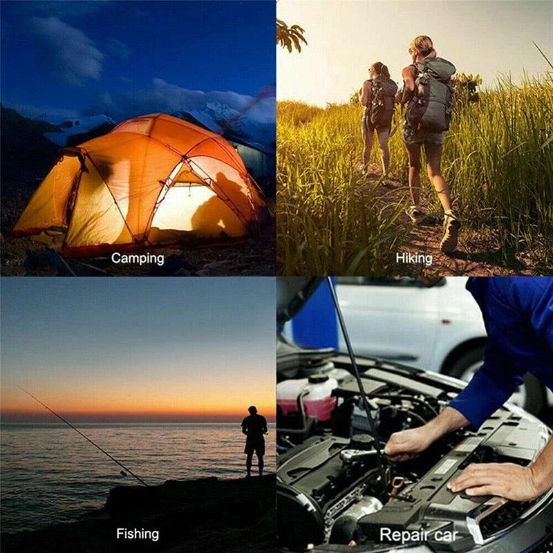 Versatile Magnetic LED Work Light with Portable Lantern, Rechargeable, and Rotating Light Bar for Car Repair, Camping, and DIY Projects