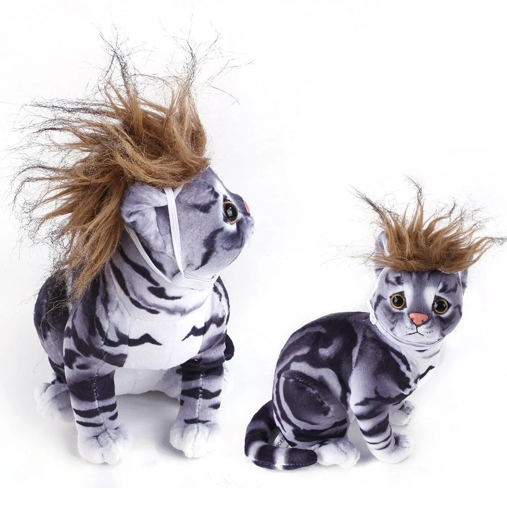 Adjustable dog wig for pets in various colours with elastic chin strap