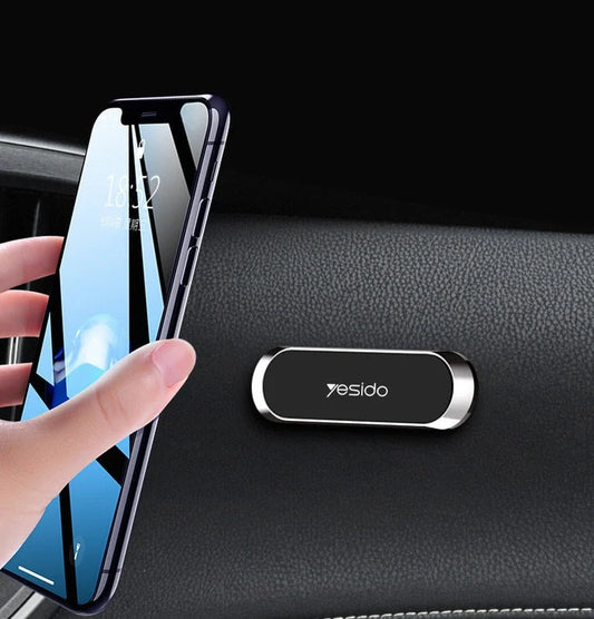 Compact zinc alloy mobile phone holder with strong magnet in silver, rose gold, or black grey