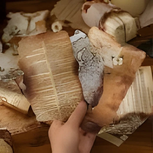 Sugar Poem burnt fragments paper set showing irregular shaped retro pieces in various themes