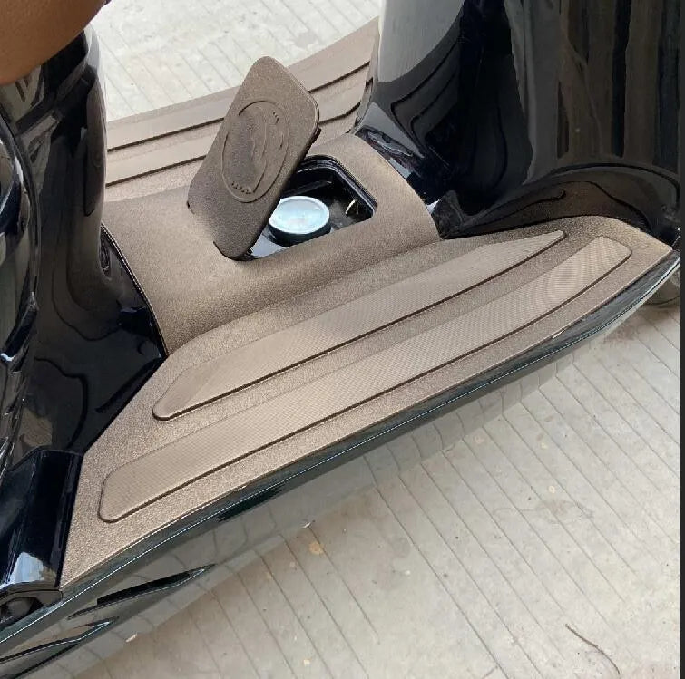 3D rubber motorcycle front foot pad accessory in black grey and bronze gold colour options.