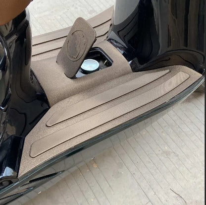 3D rubber motorcycle front foot pad accessory in black grey and bronze gold colour options.