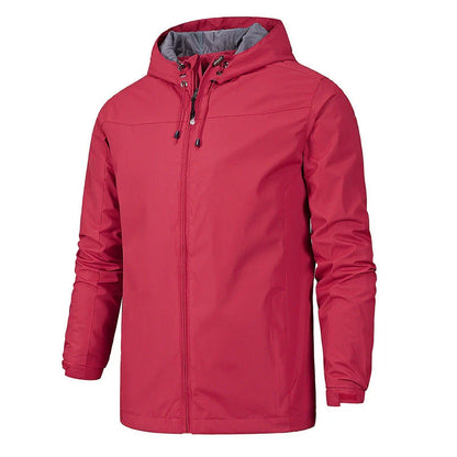 A premium all-weather mountaineering jacket made of durable polyester fabric with various color options and size ranges for outdoor adventures.