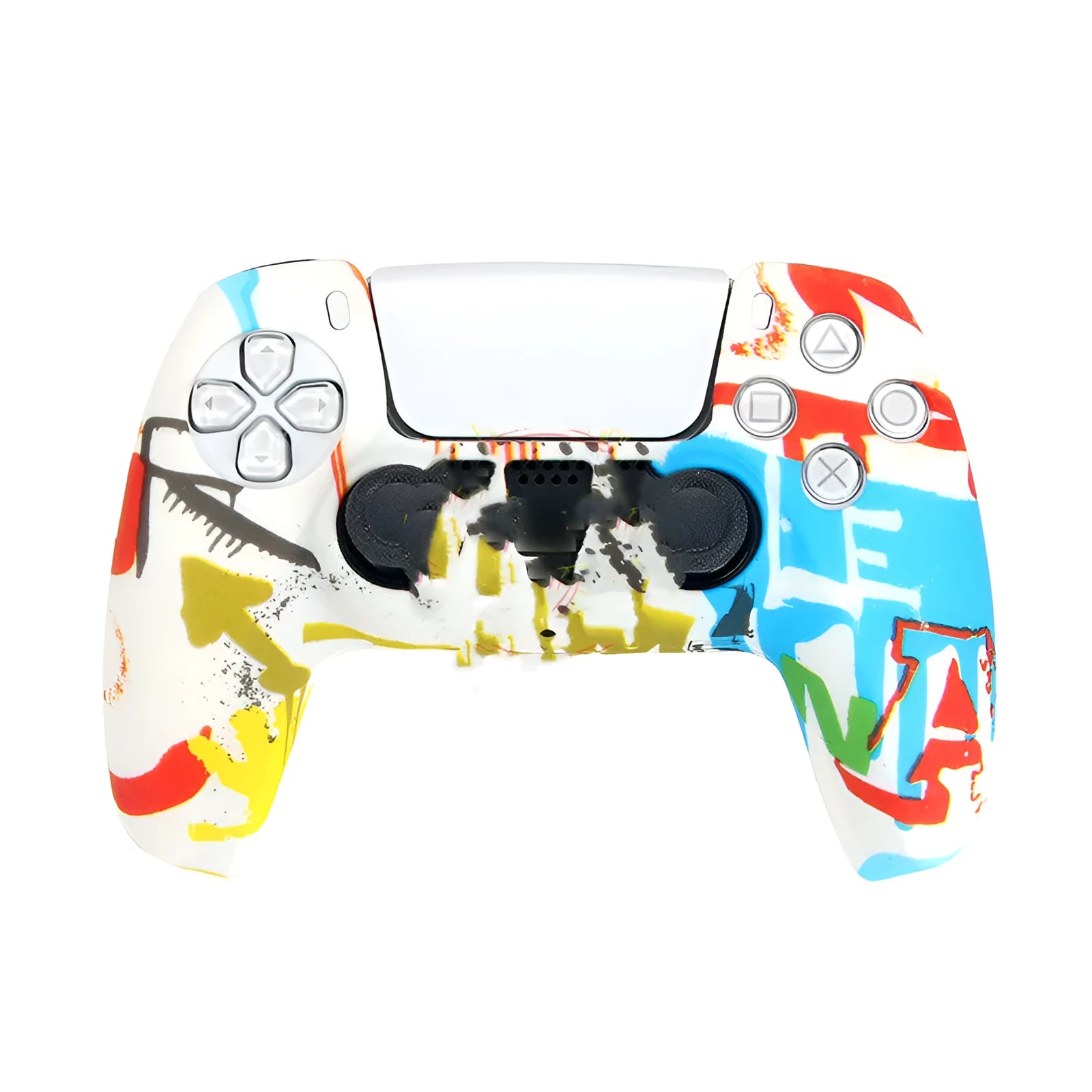 Camouflage pattern silicone protective case for PS5 DualSense controller showing textured grip surface