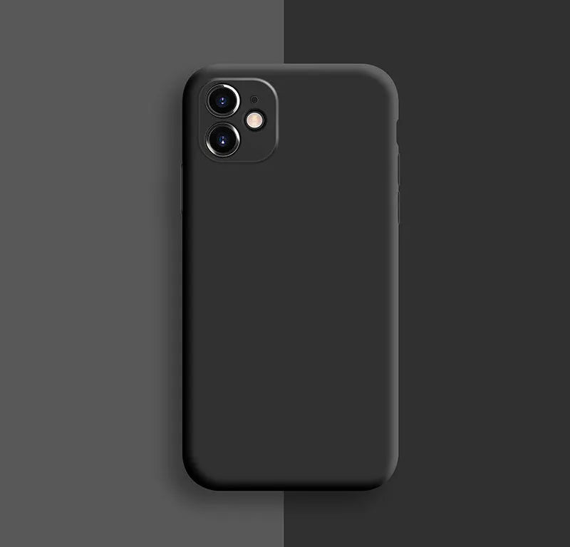Silicone iPhone 11 Pro Max case in solid colour options including begonia, black and camellia red
