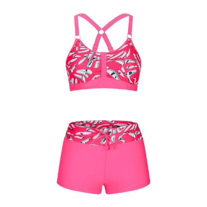 Women's floral print split bikini swimsuit in various colours and sizes