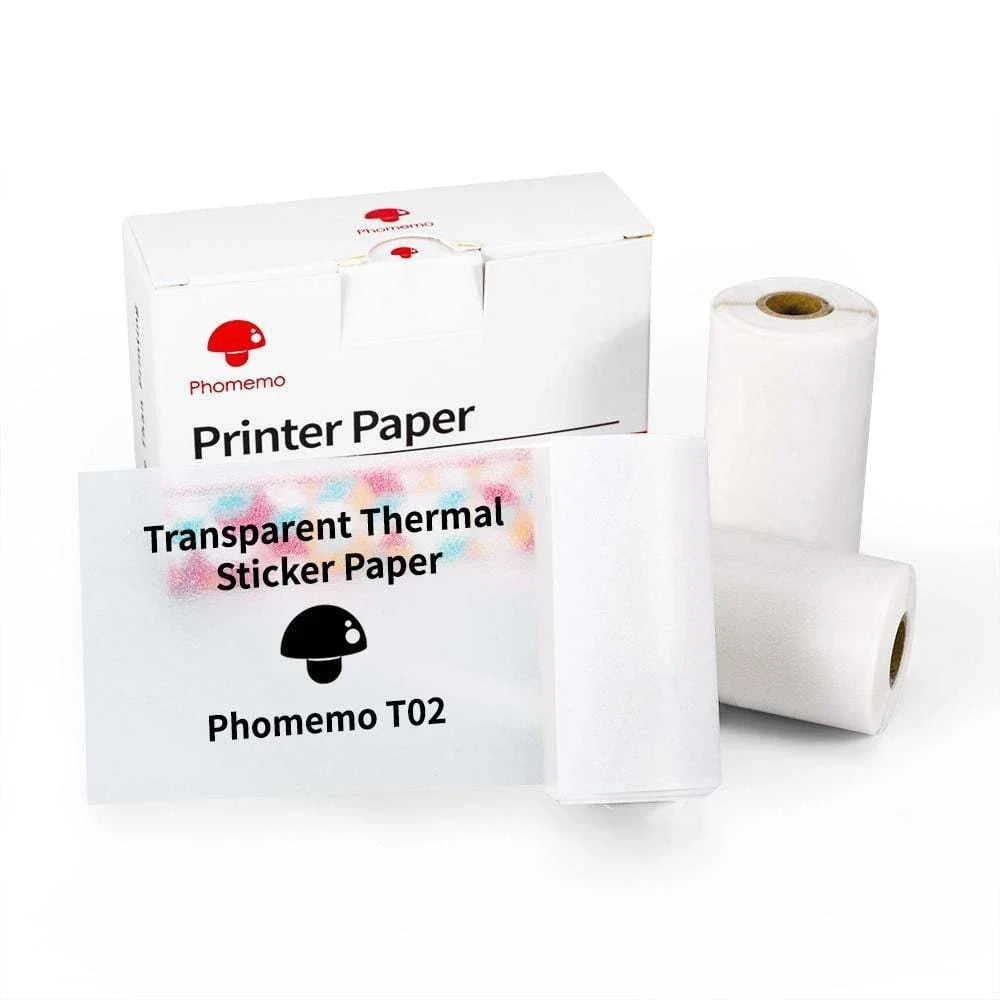 Compact Bluetooth-enabled thermal label printer in white, pink, and green colors with various label options