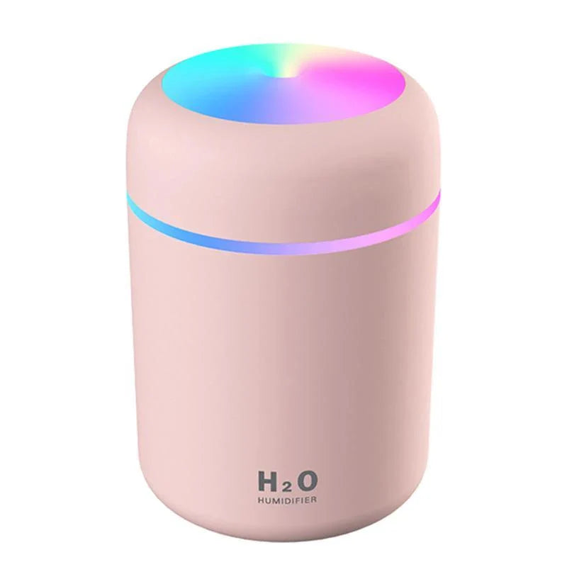 Compact and quiet bedroom humidifier with soothing colour-changing lights for a relaxing sleep environment