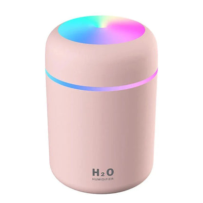 Compact and quiet bedroom humidifier with soothing colour-changing lights for a relaxing sleep environment