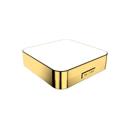 Black or white LED makeup mirror with magnification and standard mirrors, showing three lighting mode buttons.