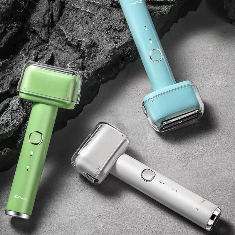 Youth Hammer Shaver in fresh blue, Van Gogh green, or light feather white with floating cutter head