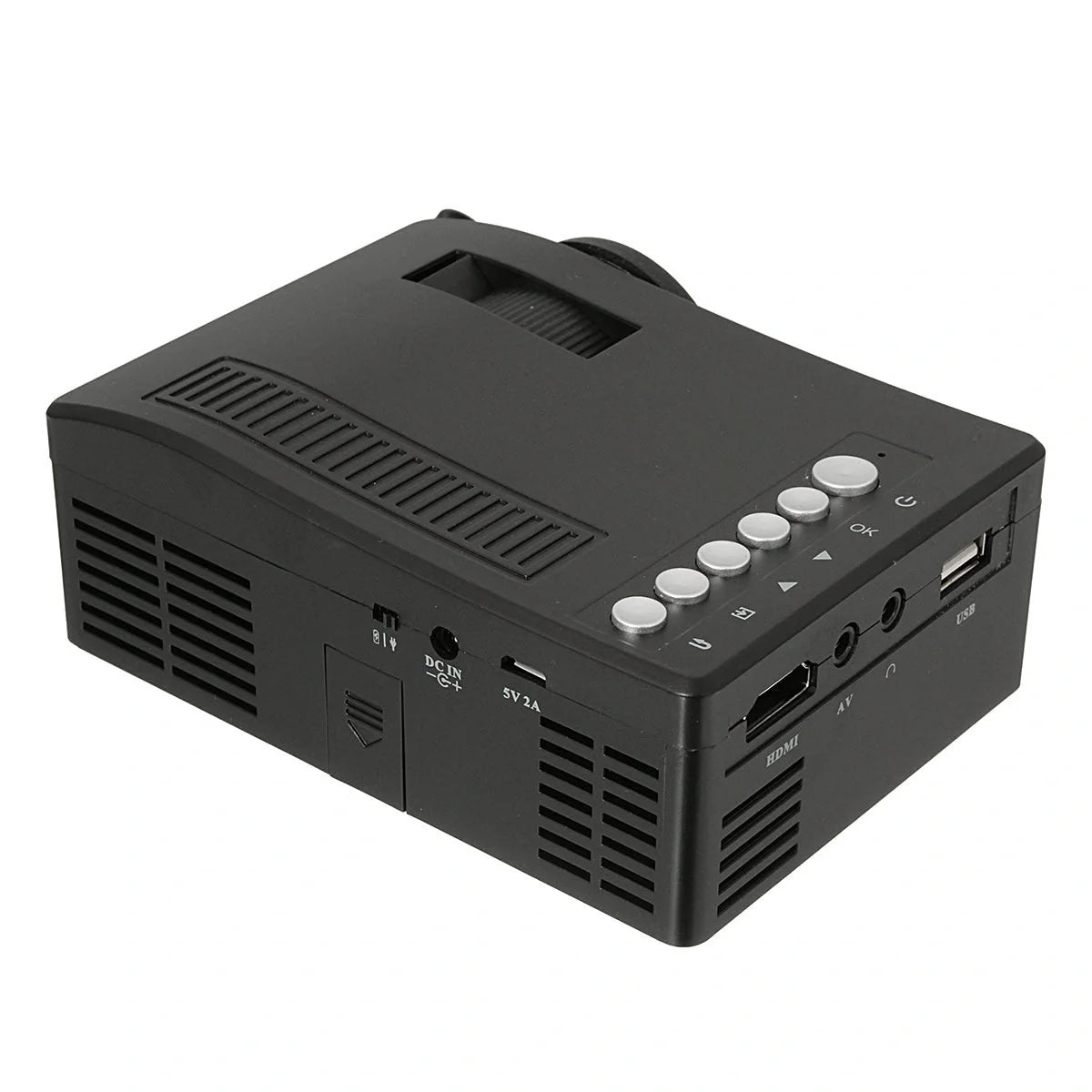 Compact Portable LED Projector with multiple input options and high brightness