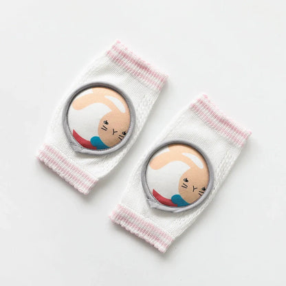 Breathable children's knee pads with cartoon animal designs for crawling protection