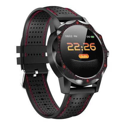 COLMI SKY1 smart watch in red, white, or yellow with colour touch display showing heart rate data.
