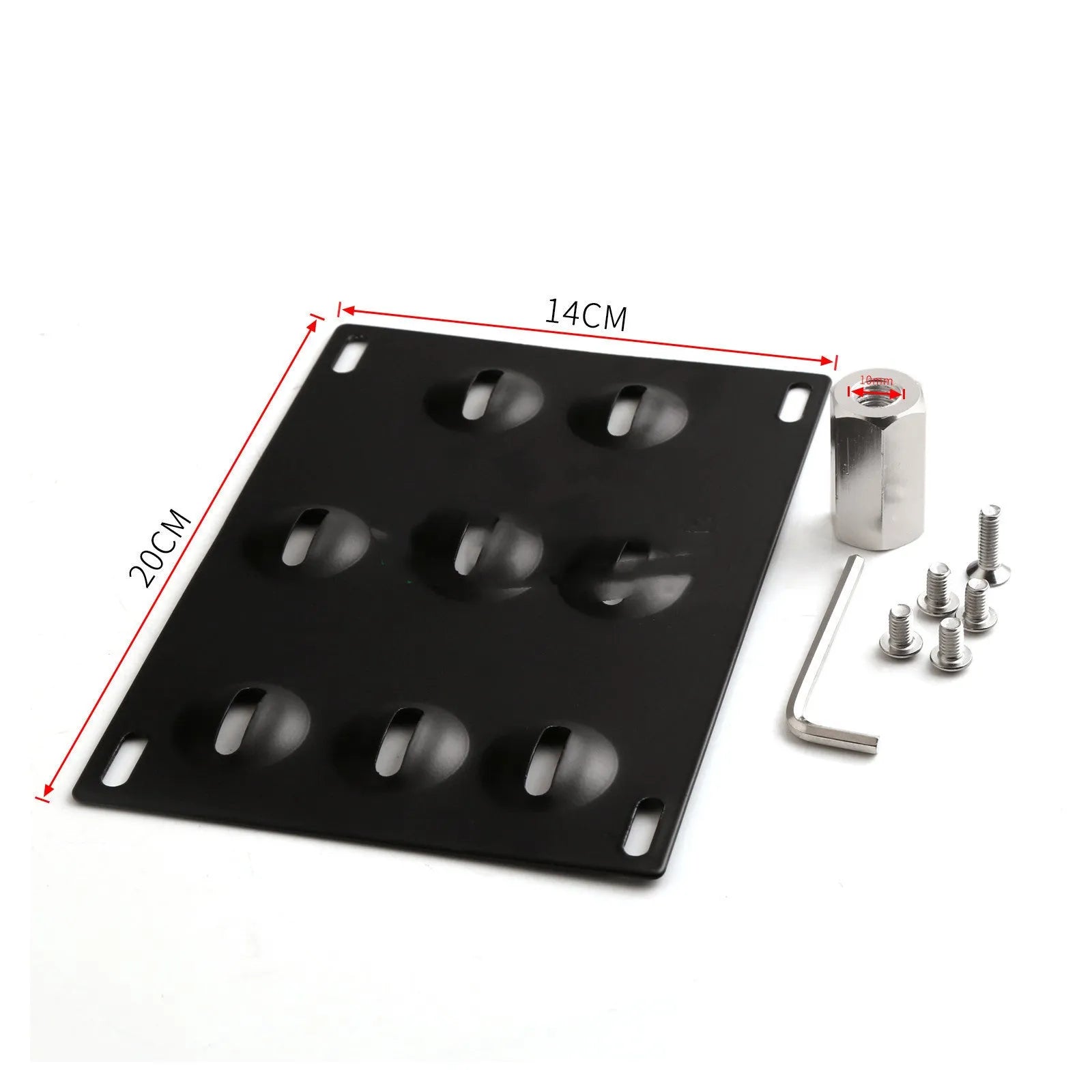 American licence plate frame with trailer hook for car modification on vehicle