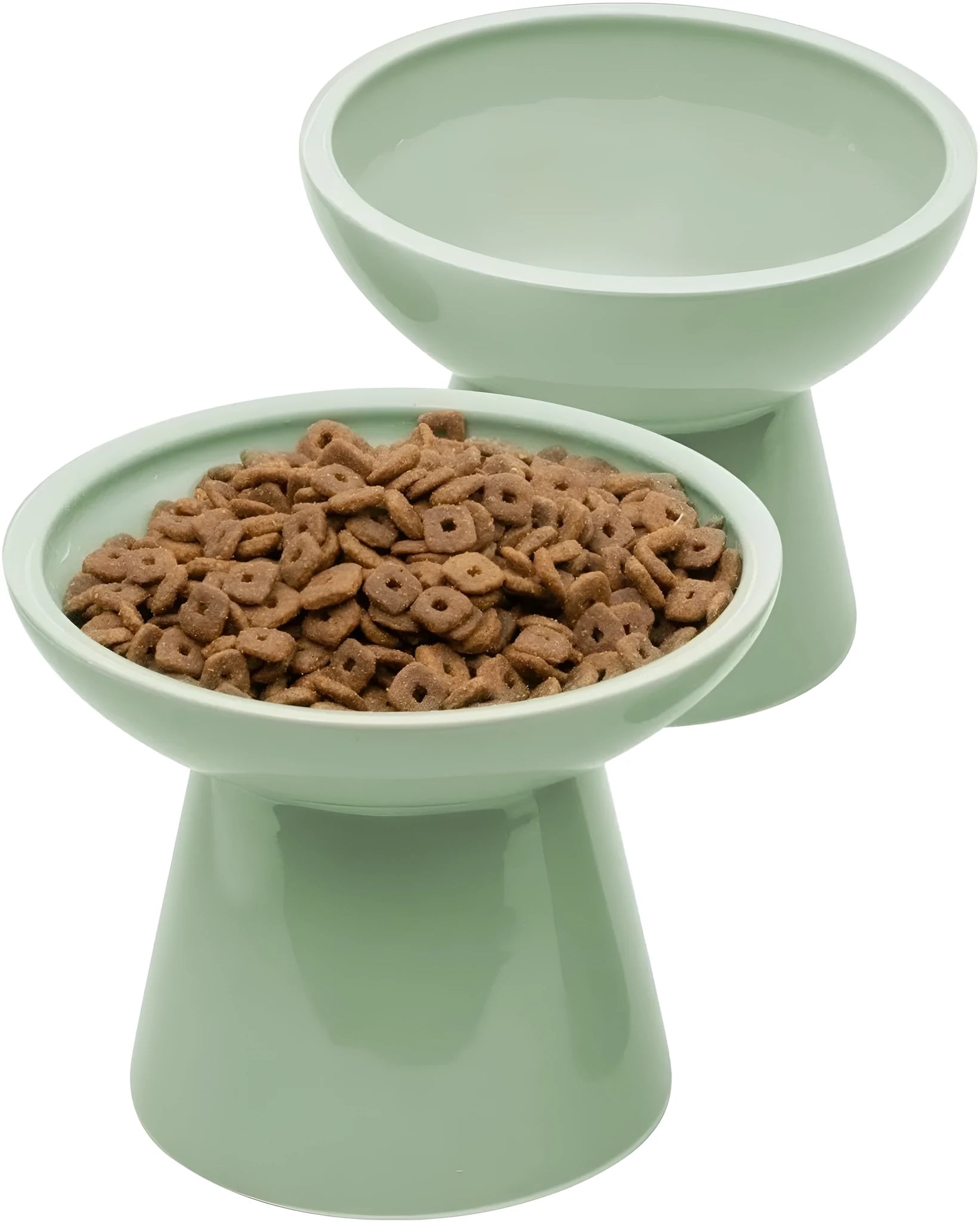 16cm extra wide elevated lead-free ceramic cat bowl for food and water