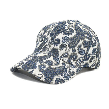 Paisley pattern printed baseball cap in medium 56-58cm size with polyester fabric