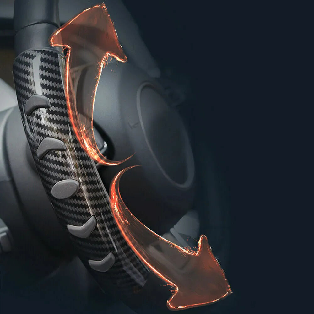 Carbon fibre black steering wheel anti-skid sleeve for 38cm diameter, made from durable fibre material