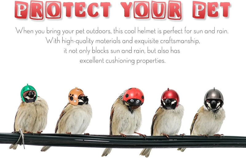 Small Pet Helmet Hard Hat Costume Accessory adjustable PP plastic safety headwear with sponge lining for chickens birds parrots duck poultry cosplay Halloween Christmas parties 4*4.5cm size
