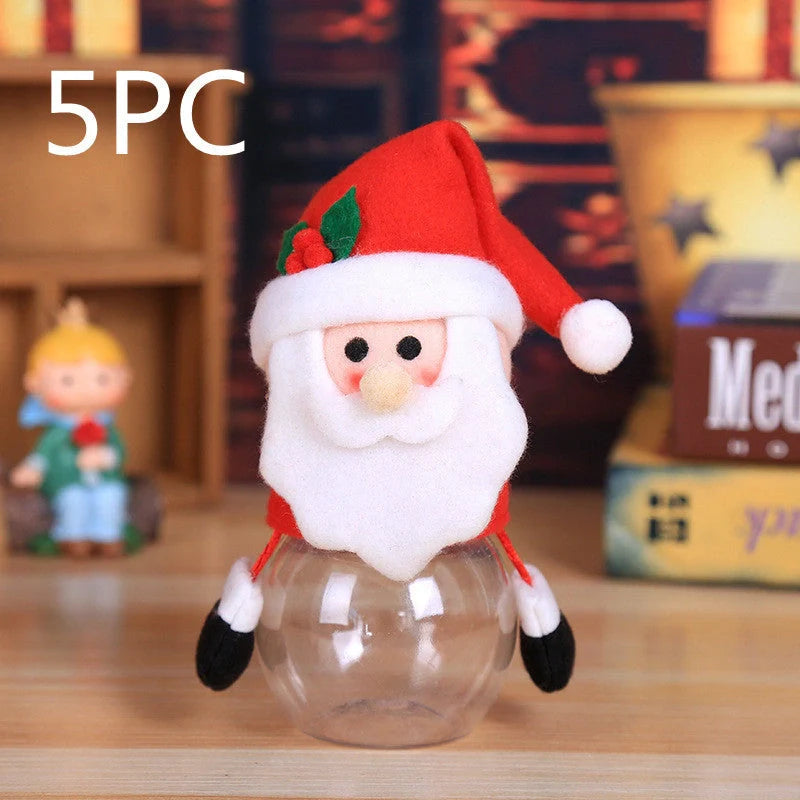 Christmas Candy Jar with festive toy lid for holiday treat storage
