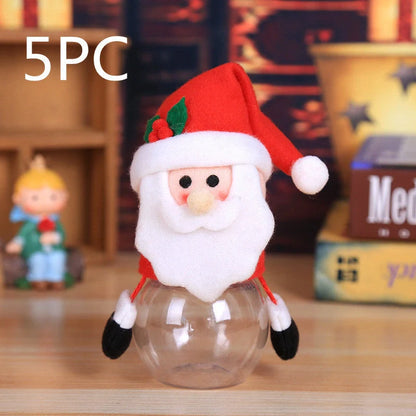Christmas Candy Jar with festive toy lid for holiday treat storage