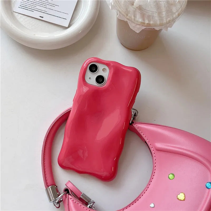 3D macaron candy coloured all-inclusive TPU phone case for iPhone with bracket and magnetic suction, shown in five colours