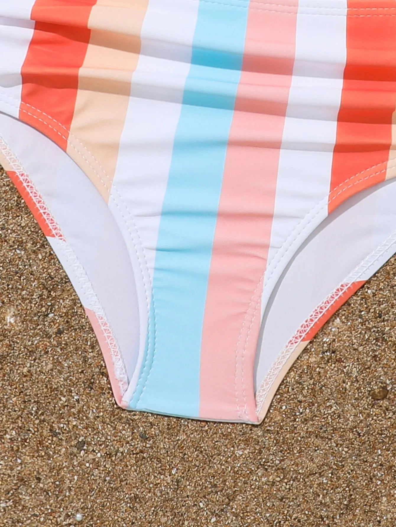 Girls plaid print two-piece swimsuit briefs with bra and panties