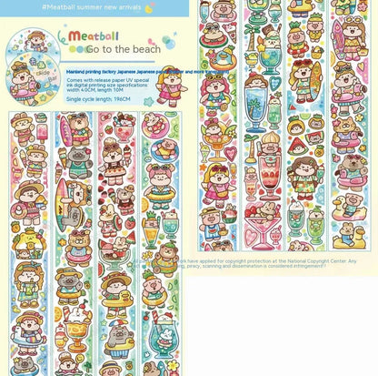 Haemorrhoid tape packaging stickers with cartoon characters, 42 styles, Japanese paper, 5 cm size