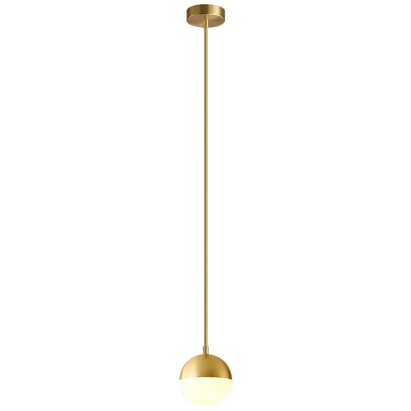 Nordic style hanging ceiling light with iron and glass build and 15cm gold hanging wire for bedroom or bedside use