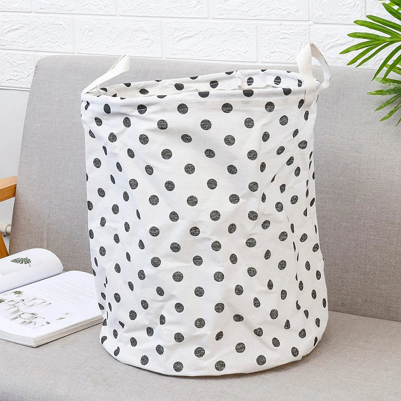 European style cotton linen laundry basket with various designs for home organisation