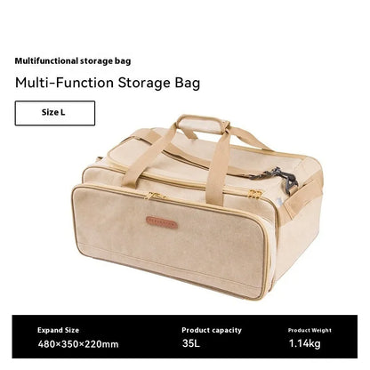 Oxford cloth outdoor camping tableware storage bag in 16L and 35L capacity options