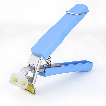 Stainless steel baking tray holder with widened handle and rubber-coated clamps