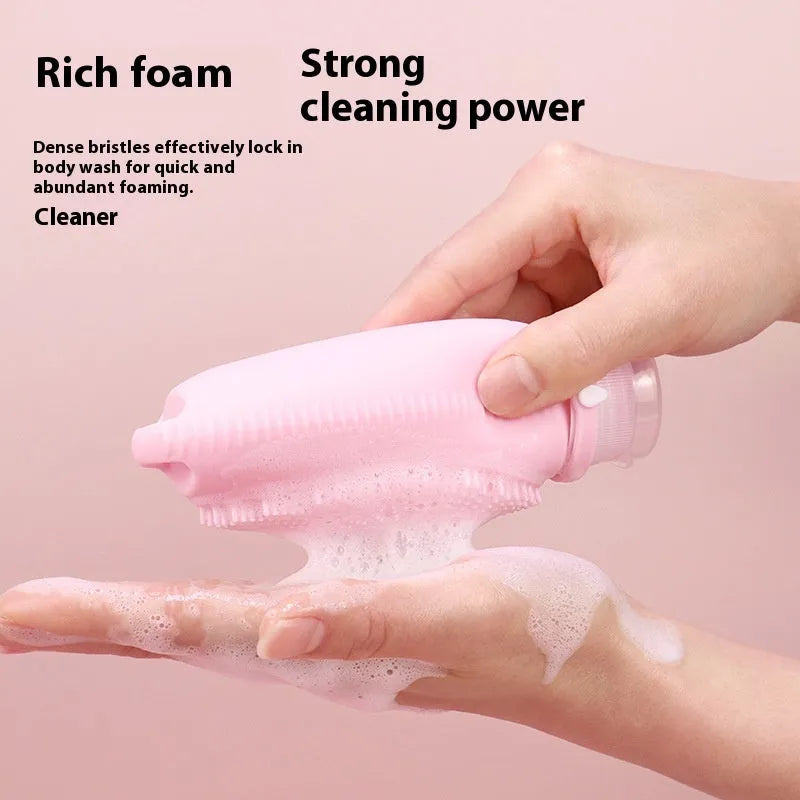 Silicone and PP bath brush storage bottle in various colours, 100ml capacity