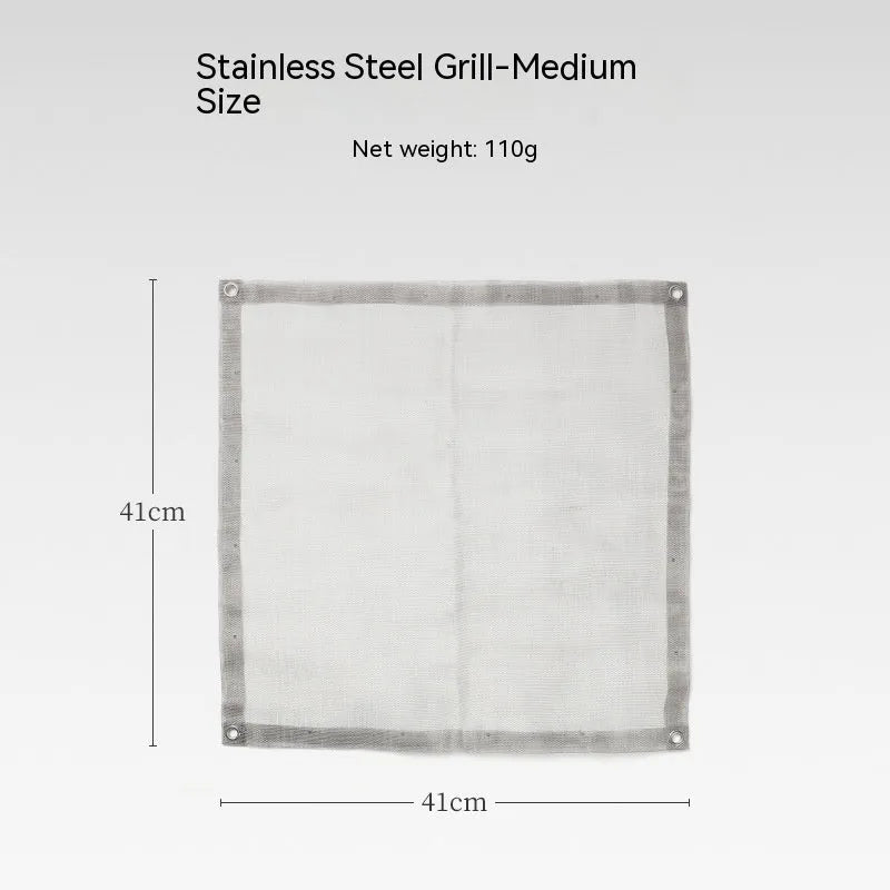 Stainless steel barbecue net with grill for outdoor cooking with groups