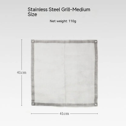 Stainless steel barbecue net with grill for outdoor cooking with groups