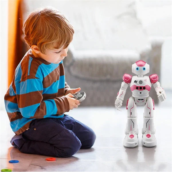 Remote control dancing robot toy with gesture controls, autonomous navigation, and customizable dance routines