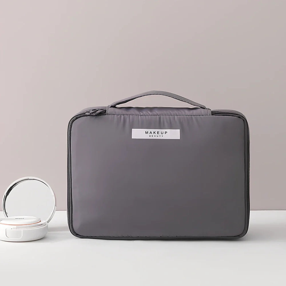 23x16.5x8cm travel cosmetic organiser bag with sponge construction and multiple compartments