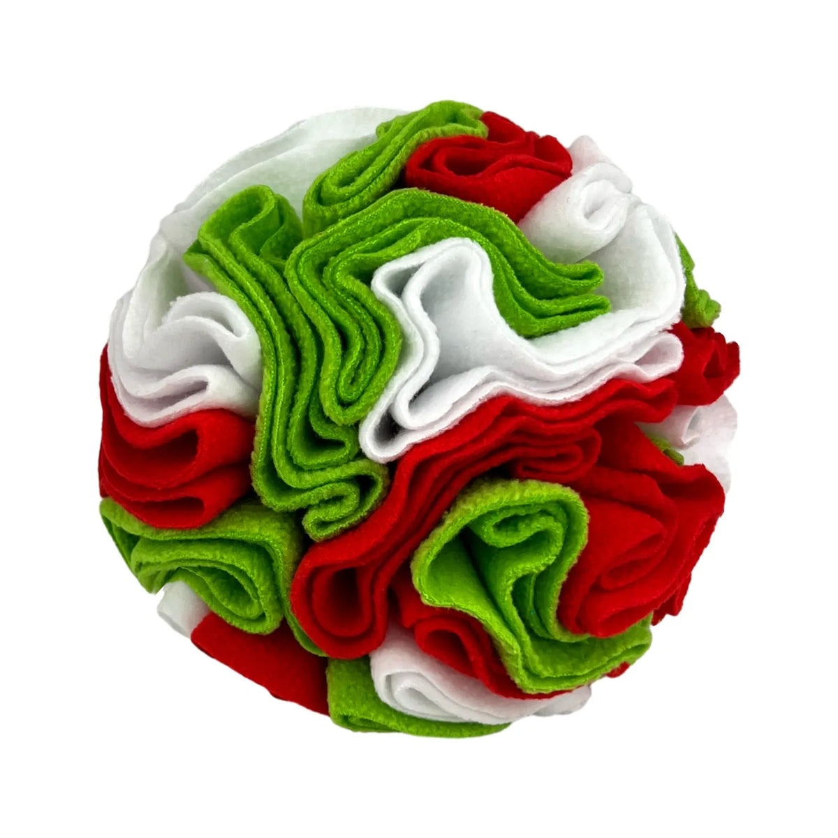 Polar fleece pet sniffing toy ball in 8cm to 20cm sizes for molar chewing and training