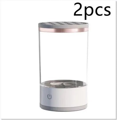 Grey and white portable electric makeup brush cleaner machine with USB charging cable