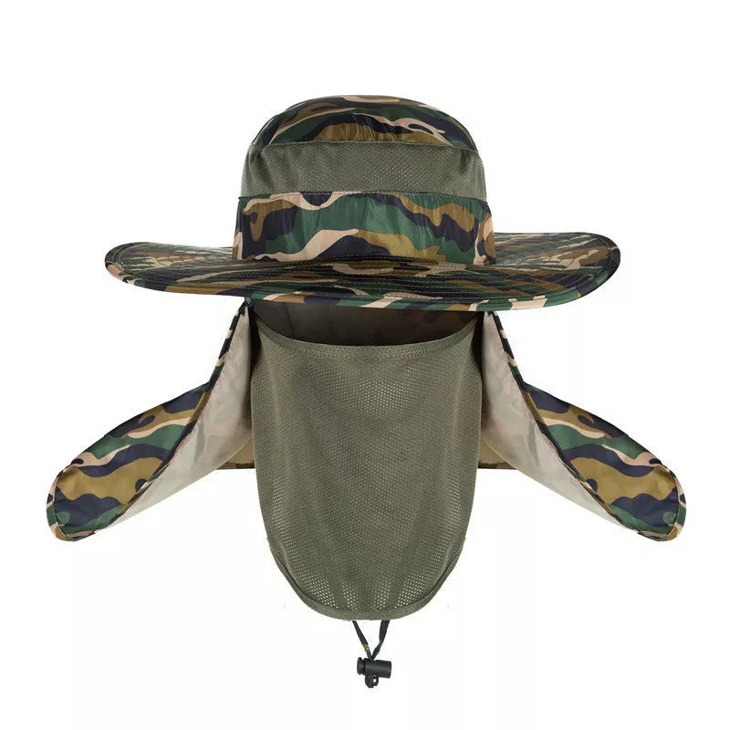 Fisherman's hat with wide brim for sun, water, and UV protection in various colours