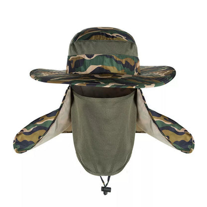 Fisherman's hat with wide brim for sun, water, and UV protection in various colours