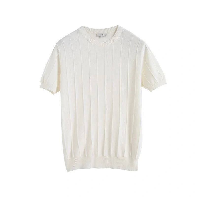 Men's lightweight knitted short sleeve t-shirt in various colors for summer wear