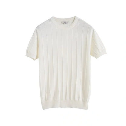Men's lightweight knitted short sleeve t-shirt in various colors for summer wear